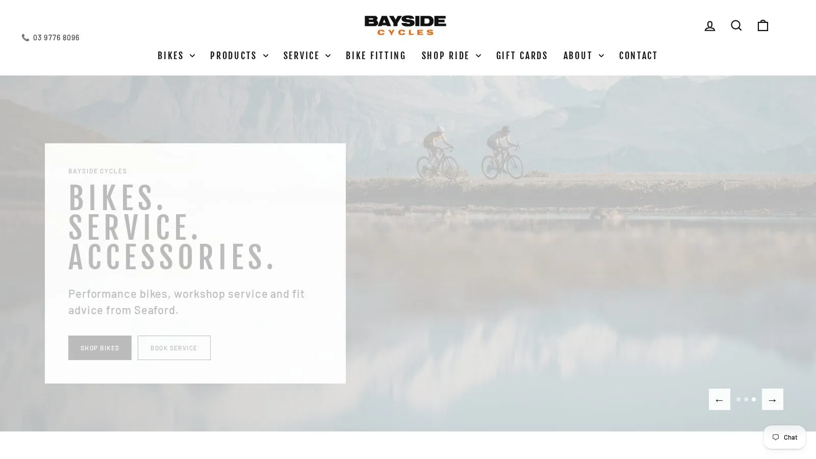 Bayside Cycles homepage