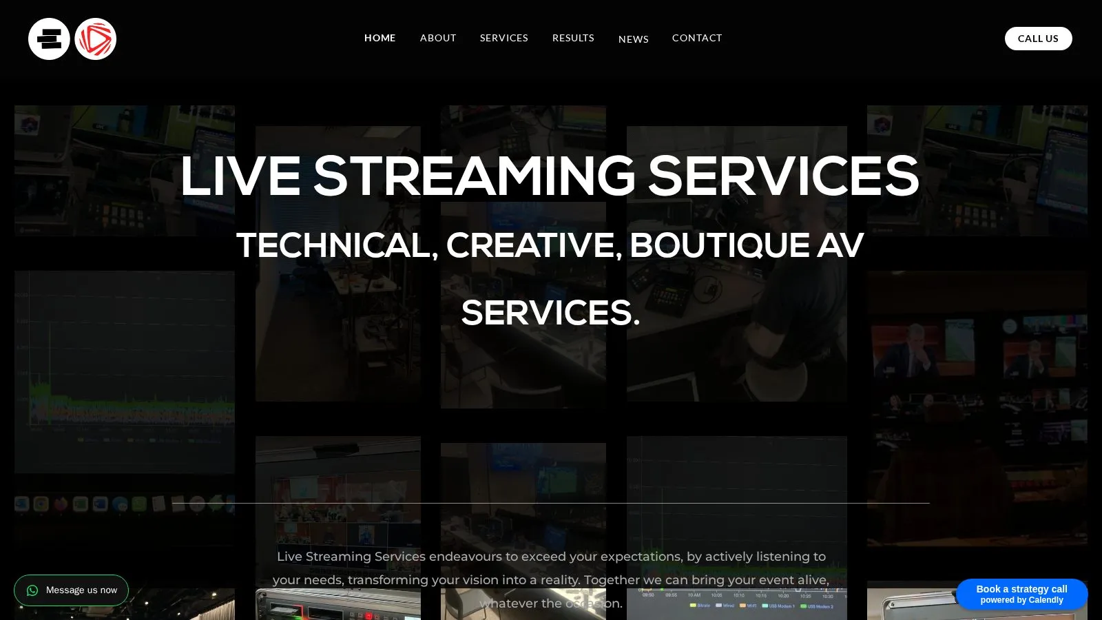 Live Streaming Services homepage